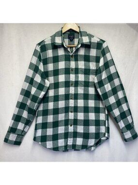 J.Crew Flannel Classic Plaid Button-Up Shirt Men Small Multicolor  Single Pocket
